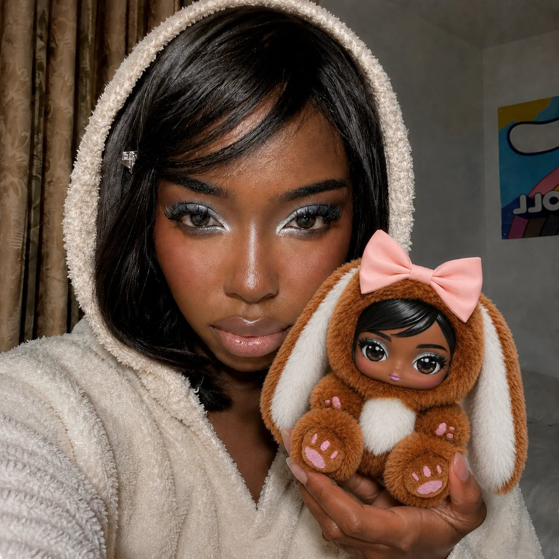 Custom Face Plush Doll From Photo - Interchangeable Resin Face