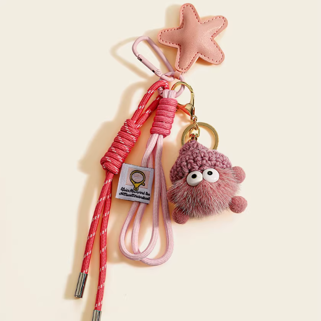 Handmade Soot Sprite Keychain - Cute Anime Dust Bunny Bag Charm
