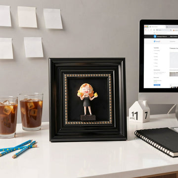 Floating Figurine Photo Display Frame - Desk and Wall Mount