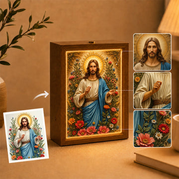 Custom 3D Embossed Relief Photo Frame - Oil Painting Lightbox Portrait