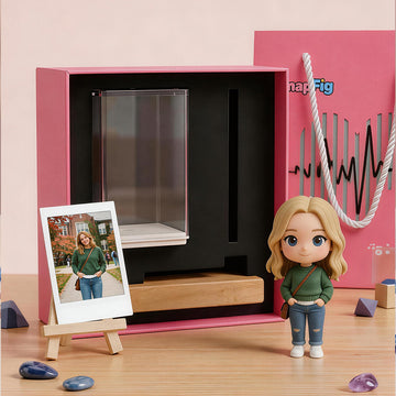 Custom Photo Figurine with Miniature Storefront Scene - Themed Desktop Art Set