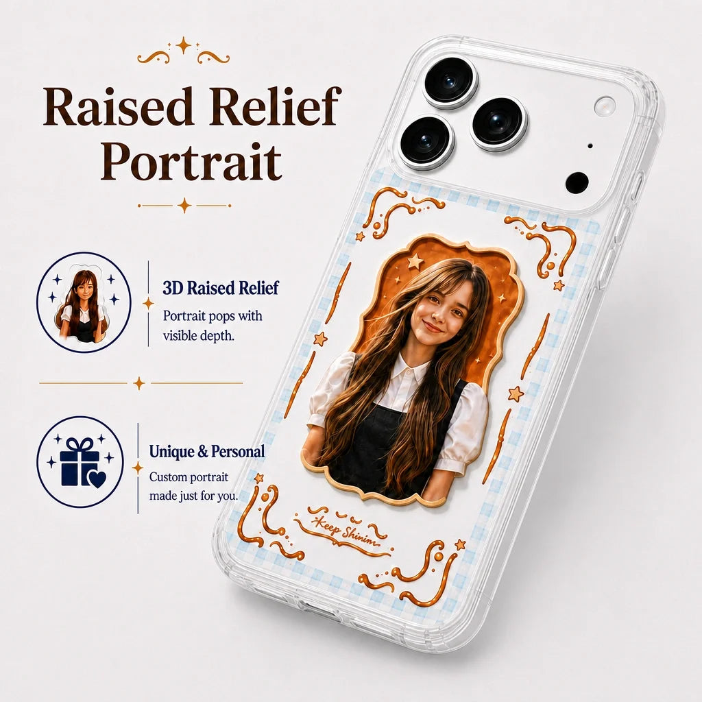 Personalized 3D Embossed Relief iPhone 17 Case - Custom Photo Cover