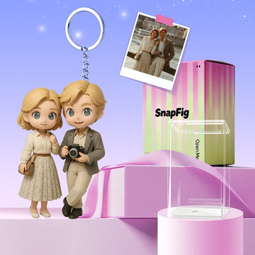 Custom 3D Keychain Figure from Your Photo Personalized Mini Doll Christmas Gift for Couples Family Friends
