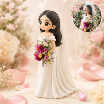 Custom Bride Figurine - Personalized Bridal Shower & Wedding Day Gift