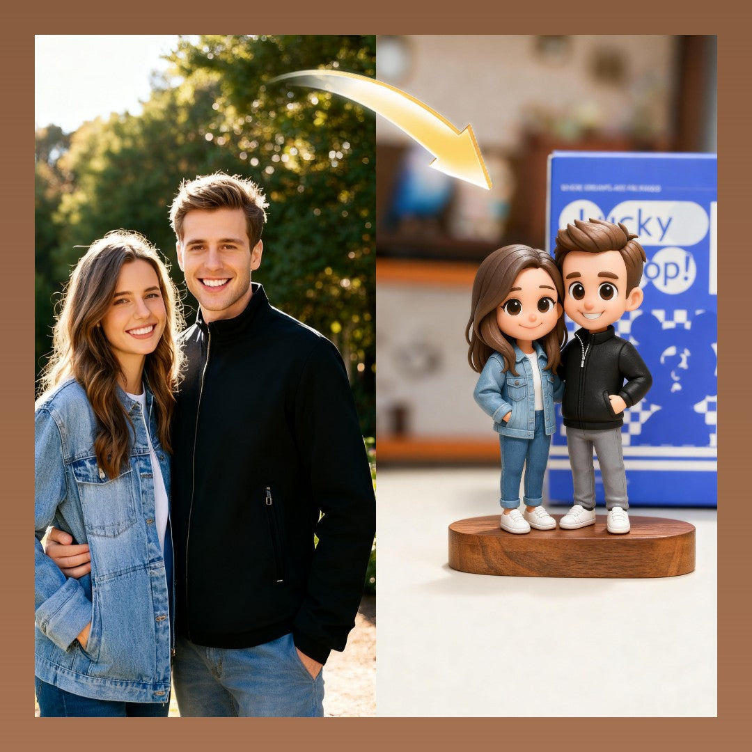 Personalized Wedding Cake Topper - Custom Bride & Groom Portrait Figurine