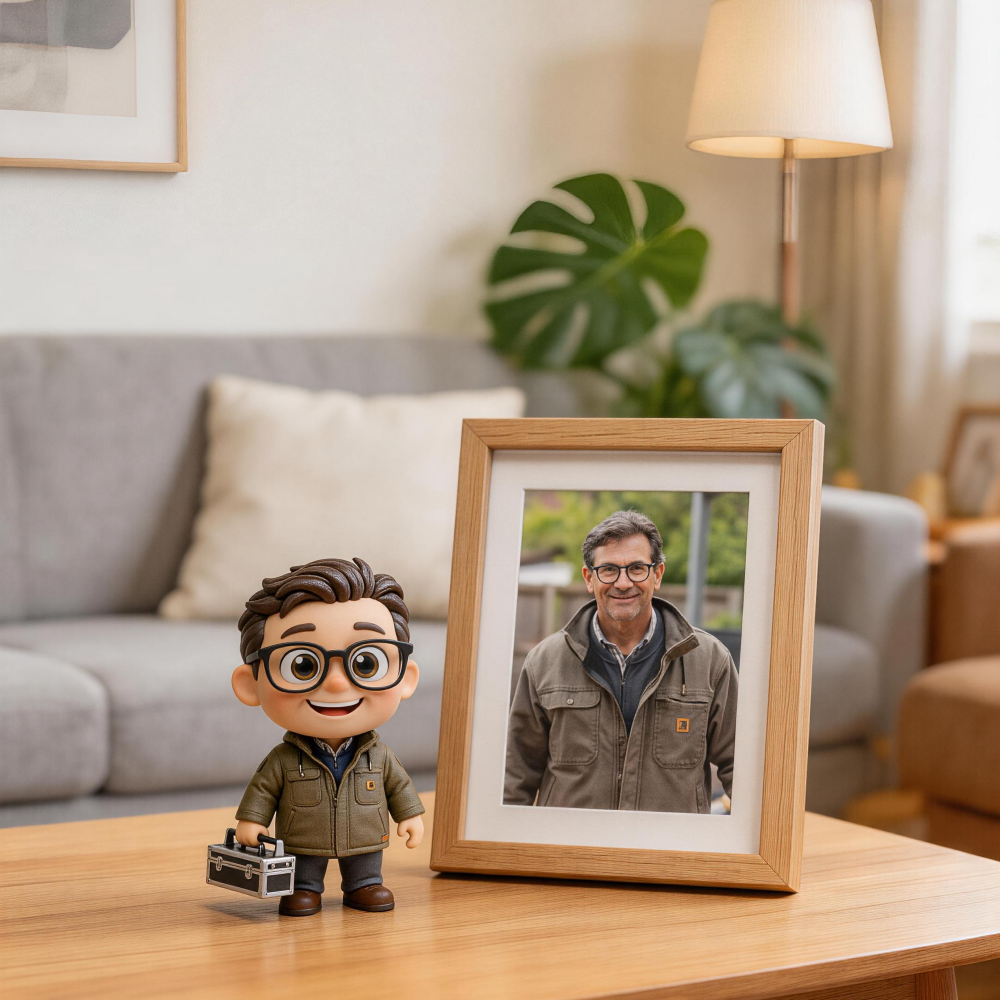 Dad & Child Figurine - Personalized Father's Day Gift From Photo