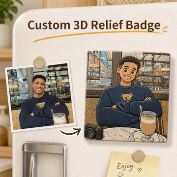 Custom Fridge Magnet from Photo - 3D Relief Keepsake