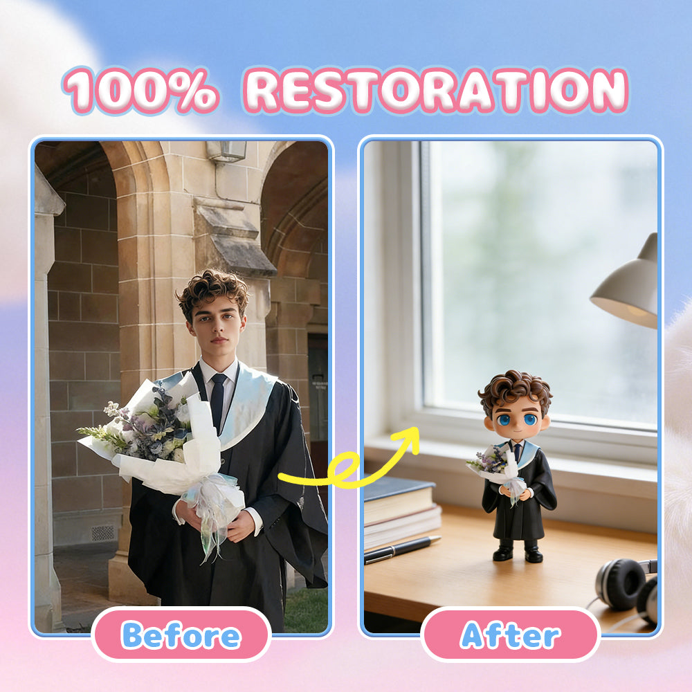 Personalized 3D Graduation Figurine - Custom Mini Me from Photo