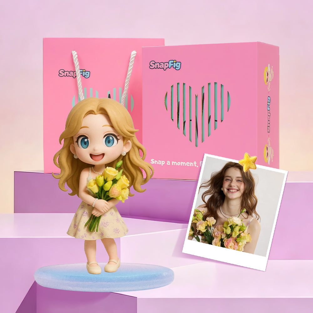 Custom Photo Figurine with Miniature Storefront Scene - Themed Desktop Art Set